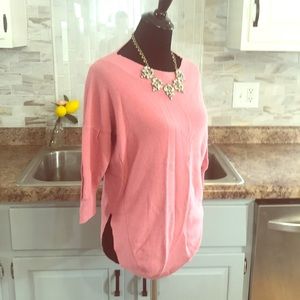 Express Sweater Knit Pink Dolman Sleeves  Slits XS